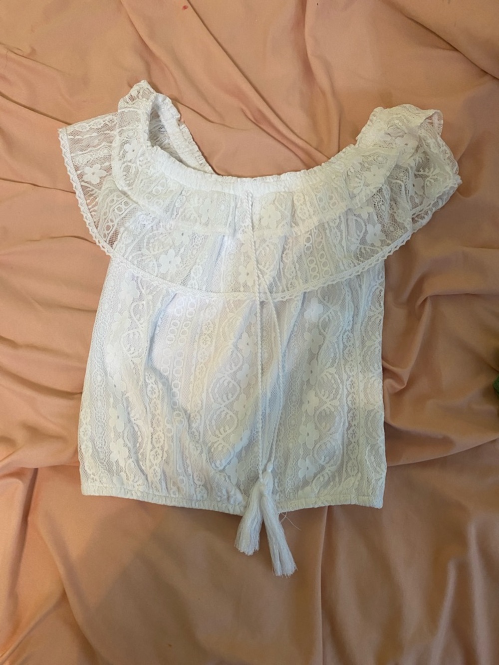 White Lace Off-Shoulder Top